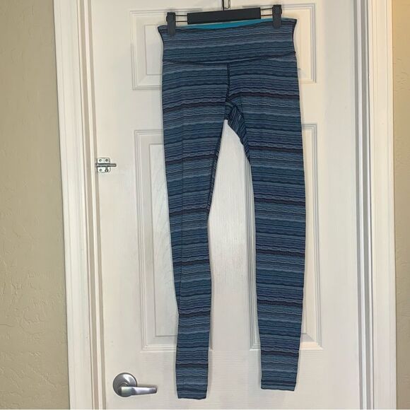 LULULEMON ATHLETICA Wunder Under Tight Space Dye Twist Naval Blue Peacock Size 6 - Picture 2 of 10